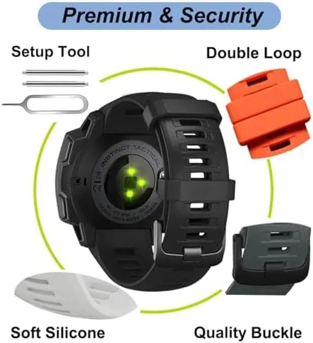 Detail shot of the 22mm Watch Band for Garmin Instinct 2 / Instinct 3 features