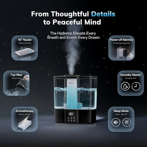 Another view of the AEOCKY Geek-Level Ultrasonic Humidifier, 4L Top-Fill Cool Mist Diffuser |