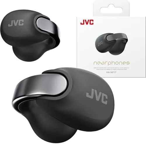 Overview of the JVC Nearphones HANP1TB Open Ear True Wireless Headphones, Black |