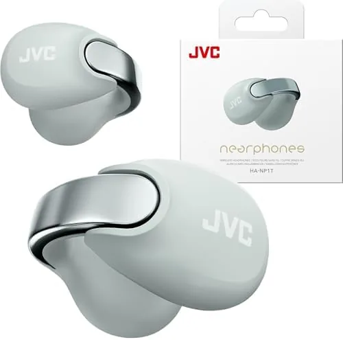 Overview of the JVC Nearphones HANP1TH Open Ear True Wireless Headphones, Ice Gray