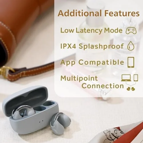 The JVC Nearphones HANP1TH Open Ear True Wireless Headphones, Ice Gray compared in context