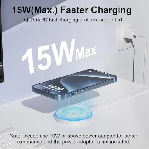 Close up of the magnetic coil ring on the wireless charger pad