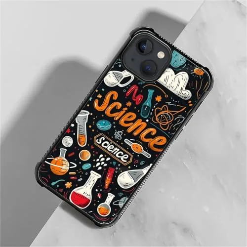 Close look at the CARLOCA Compatible with iPhone 15 Case, Cartoon Chemical Apparatus Science build quality