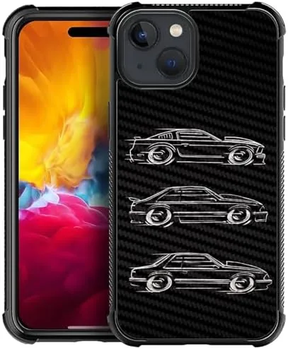 CARLOCA Compatible with iPhone 15 Case, Black White Vector Car Design Art Fashion Pattern Review: Tested and Rated