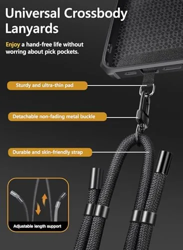 Close look at the Vihibii for iPhone 15 Pro Max Case with Crossbody Lanyard build quality