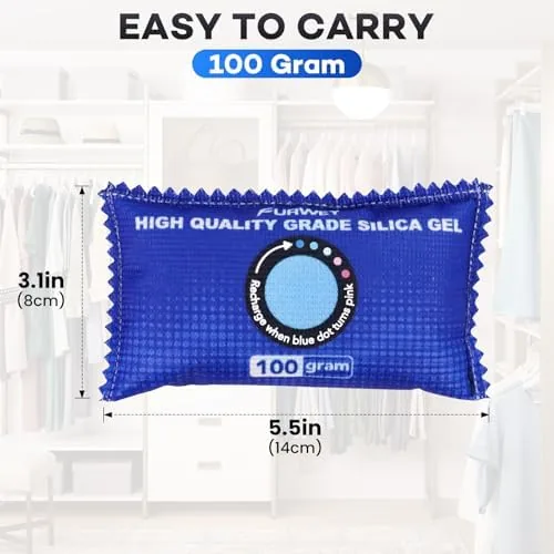 Close look at the FURWEY 6 Pack Rechargeable Desiccant Packs for Storage, 100g Each build quality