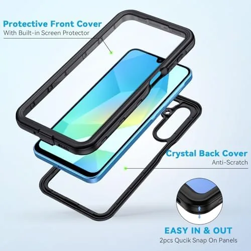 Detail shot of the Lanhiem for Samsung Galaxy A16 5G Phone Case, IP68 Waterproof features