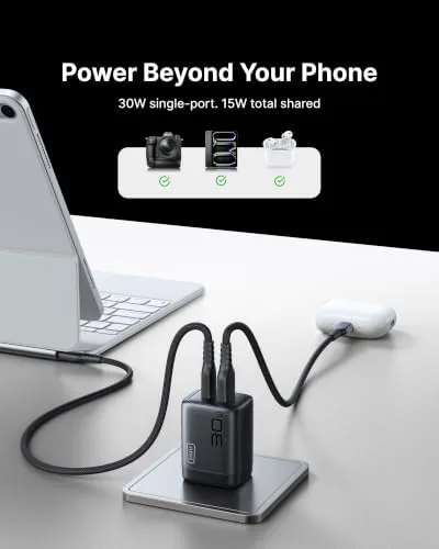 Close look at the INIU 30W GaN Fast Charging USB C Charger, Block with build quality