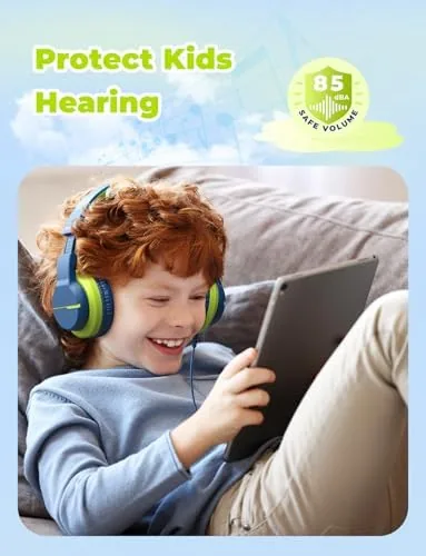 Close look at the iClever HS19S Kids Headphones USB C, Over-Ear for Toddler Boys build quality