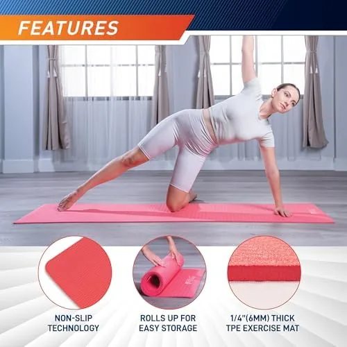 The Circuit Fitness by Marcy Non-Slip Multi-Purpose Exercise Yoga Mats with in real use