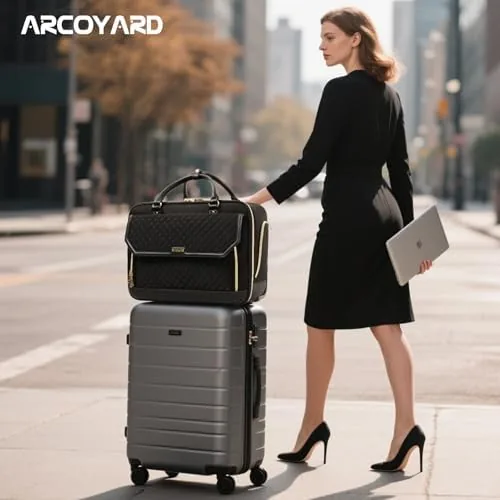 Close look at the Arcoyard Rolling Laptop Bag Women, Rolling Briefcase for Women for build quality