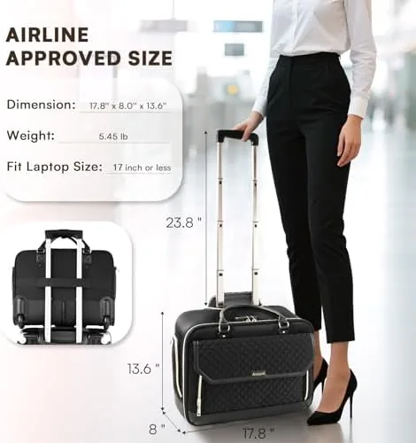 Testing the Arcoyard Rolling Laptop Bag Women, Rolling Briefcase for Women for over two weeks