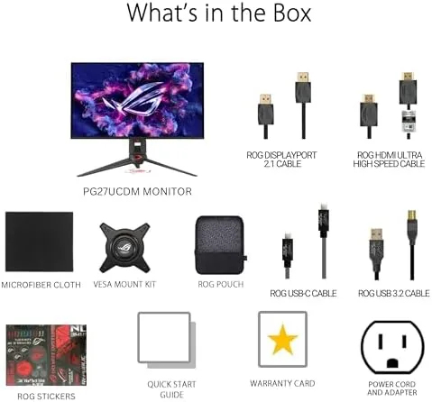 The ASUS ROG PG27UCDM 27 Inch 4K 240Hz OLED Gaming Monitor compared in context