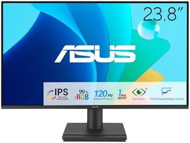 ASUS VA249HG 24 inch IPS monitor set up on a home office desk