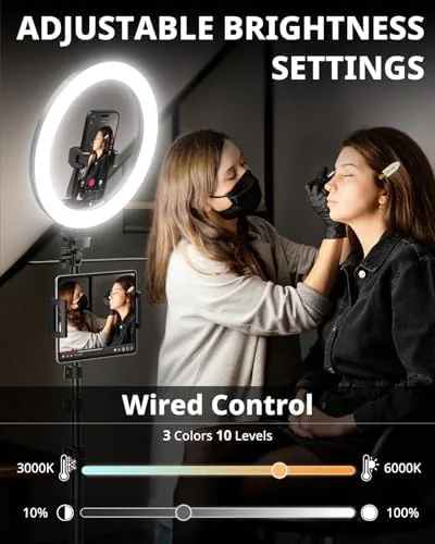 Close look at the UBeesize 12" Ring Light with 74" Extendable Tripod Stand and build quality