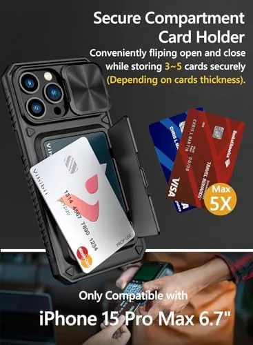 The Vihibii for iPhone 15 Pro Max Case Wallet with HD in real use