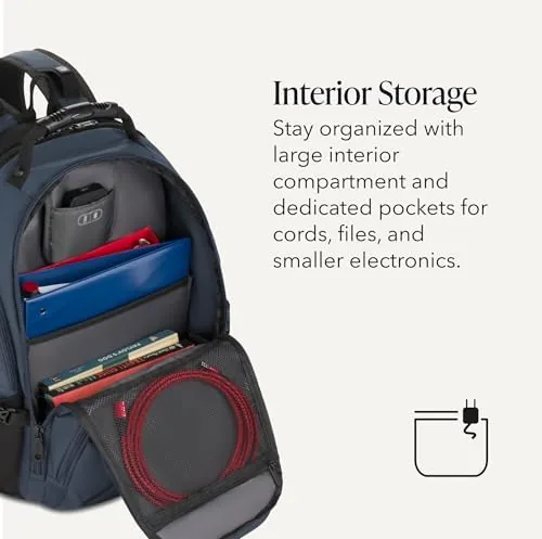 Another view of the SWISSGEAR 1900 ScanSmart Laptop Backpack, Fits Most 17-Inch Laptops, TSA-Friendly