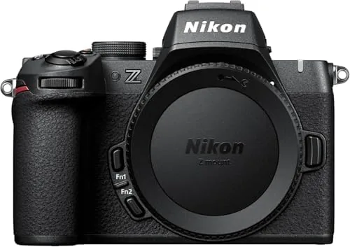 The Nikon Z50 II body with the 16-50mm kit lens from a front angle