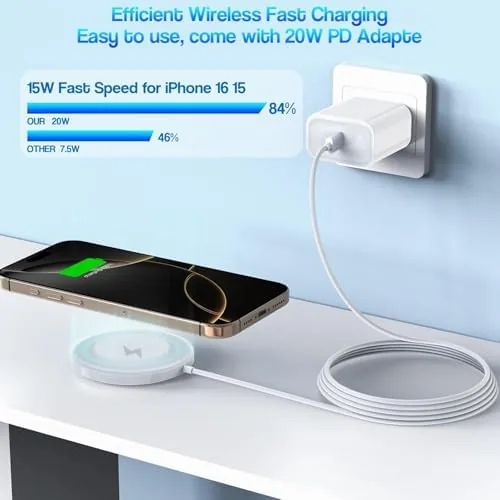 Close look at the [Apple MFi Certified]Magnetic Wireless Charger for iPhone 17 16 15,2Pack build quality