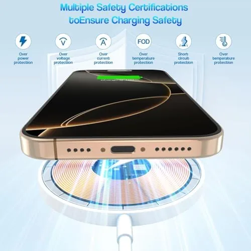 The [Apple MFi Certified]Magnetic Wireless Charger for iPhone 17 16 15,2Pack in real use