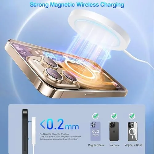 Another view of the [Apple MFi Certified]Magnetic Wireless Charger for iPhone 17 16 15,2Pack
