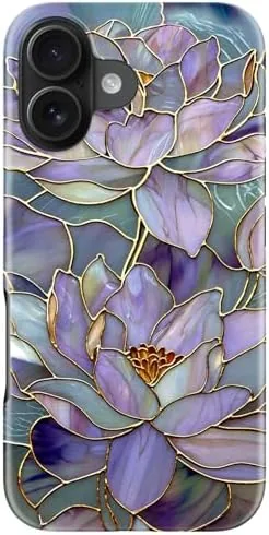 The DorisMax wildflower iPhone 16 case on the back of a phone