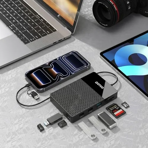 Another view of the YOTUO 1TB External Hard Drive, USB C Multiport Hub HDD