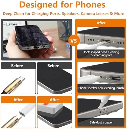 Close look at the Cell Phone Cleaning Kit, iPhone Cleaning Kit for Charging Port build quality