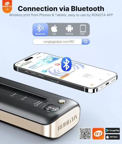 Close look at the Rongta Portable Printers Wireless for Travel, Bluetooth Mobile Printer, Thermal build quality