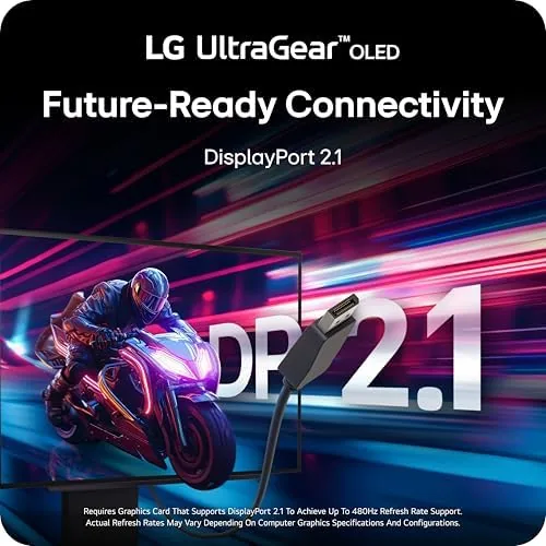 Another view of the LG 27GX790A-B 27-inch Ultragear OLED Gaming Monitor QHD 1440p 480Hz