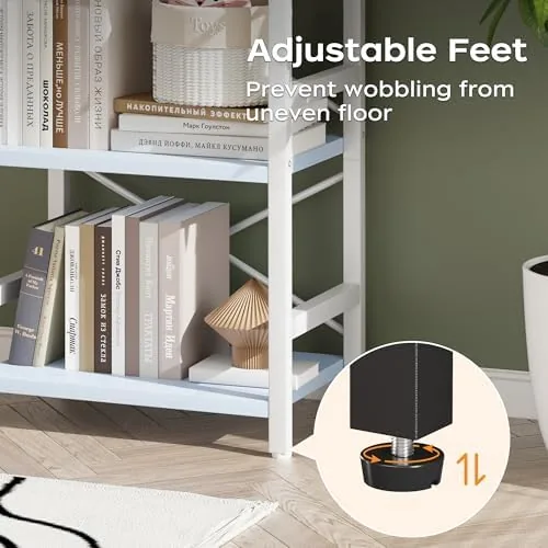 The Homeiju Bookshelf, 3 Tier Industrial Bookcase, Metal Small Bookcase, Rustic compared in context