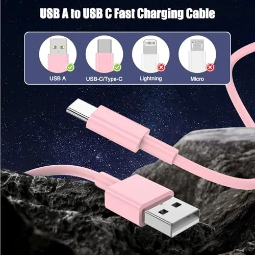 The LOFPYE 3-Pack Pink [3.3FT+3.3FT+6FT] USB A to USB C Cable，USB compared in context