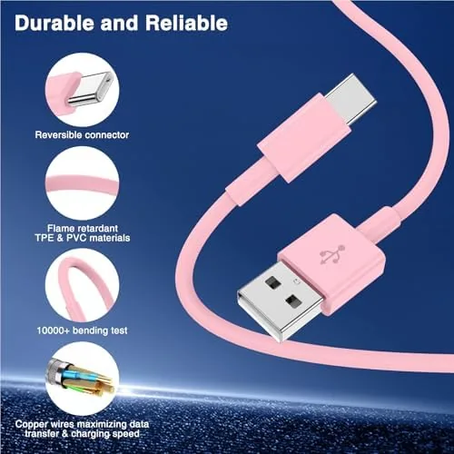 Testing the LOFPYE 3-Pack Pink [3.3FT+3.3FT+6FT] USB A to USB C Cable，USB over two weeks