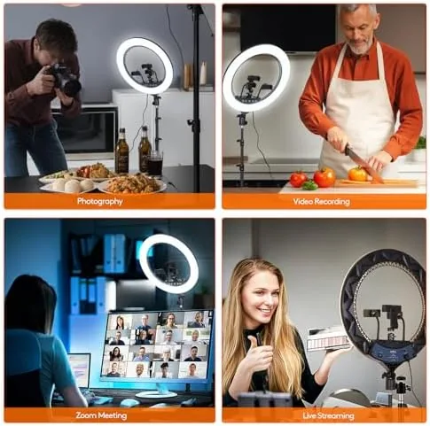 The GWO 18 inch LED Ring Light with Tripod Stand 6000K compared in context
