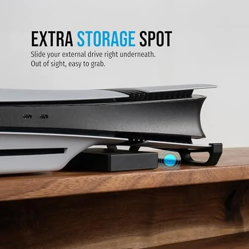 The Glistco stand next to a bare console side position and a vertical dock