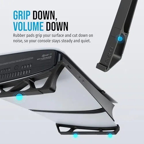 The digital edition PS5 Pro mounted on the same Glistco stand