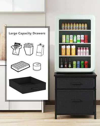 Close look at the YMYNY Mini Fridge Stand with Storage, Mini Fridge Cabinet with build quality