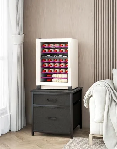 The YMYNY Mini Fridge Stand with Storage, Mini Fridge Cabinet with compared in context