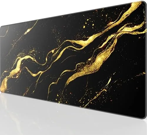 KTRIO Large Gaming Mouse Pad, Desk Mat, 31.5 x 15.7 in Black Gold, XXL Review: Tested and Rated