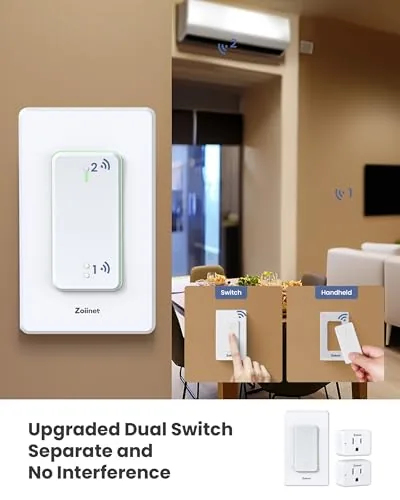 Close look at the 2-Gang Remote Control Outlet Plug Switches, Upgrade Dual Switch Design build quality