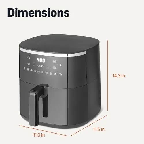 Another view of the Amazon Basics 6-Quart Digital Air Fryer with Easy View Window