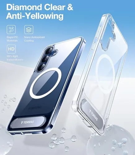 The TORRAS Strong Magnetic & Seamless Stand for Samsung Galaxy S24 in real use