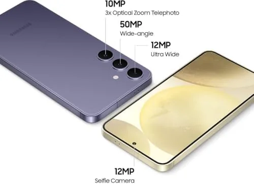 Detail shot of the Samsung Galaxy S24+ Plus 5G, US Version, 256GB, Amber Yellow features