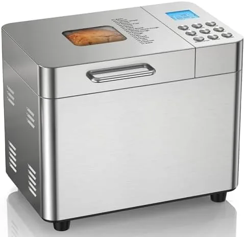 The OSIPOTO 2LB bread maker in stainless steel on a kitchen counter