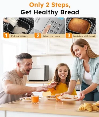 A finished loaf of white bread on a cooling rack next to the bread maker
