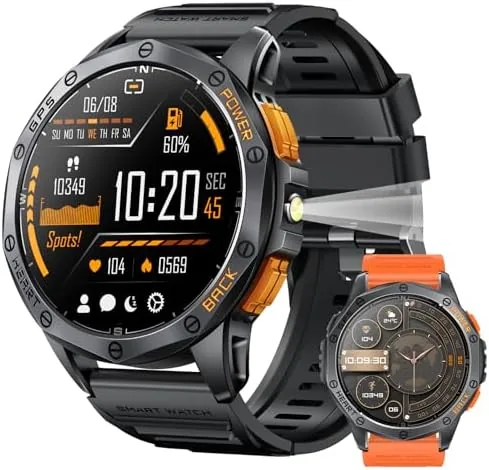Overview of the Military Smart Watch for Men, Built-in GPS, 30-day standby, 1.43"