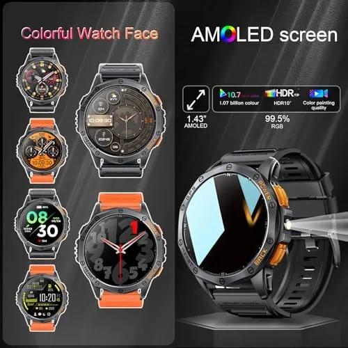 The Military Smart Watch for Men, Built-in GPS, 30-day standby, 1.43" in real use