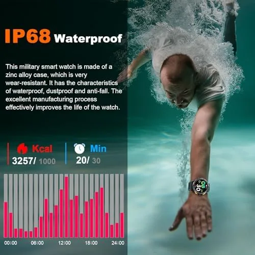Another view of the Military Smart Watch for Men, Built-in GPS, 30-day standby, 1.43"