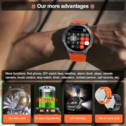 The Military Smart Watch for Men, Built-in GPS, 30-day standby, 1.43" compared in context