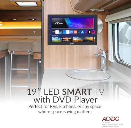 Detail shot of the Supersonic SC-1926DVD 19-inch LED Smart HDTV w/DVD Player, 3X HDMI features